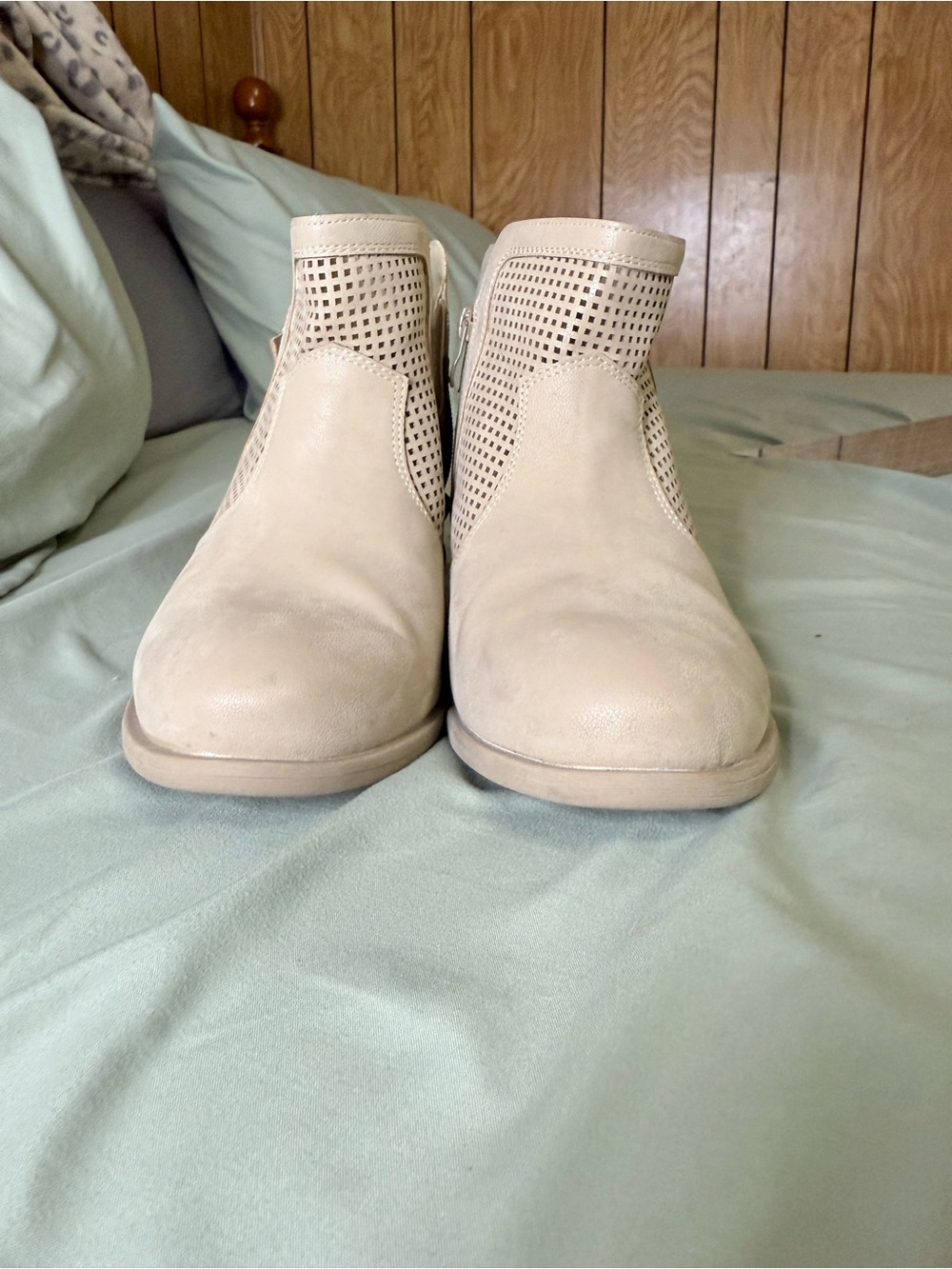 Torrid Women's Beige Perforated Ankle Boot with Buckle - Picture 2 of 6